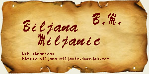 Biljana Miljanić vizit kartica